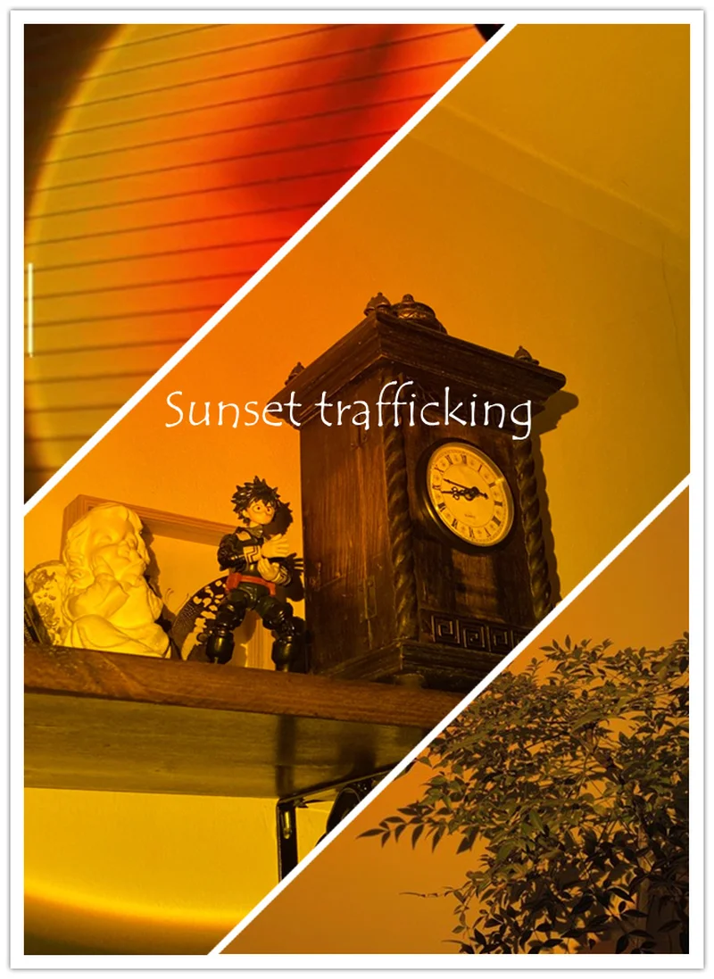 

Atmosphere LED Night Light Rainbow Sunset Projection Light, Used for Home Cafe Background Wall Decoration USB Operation Light