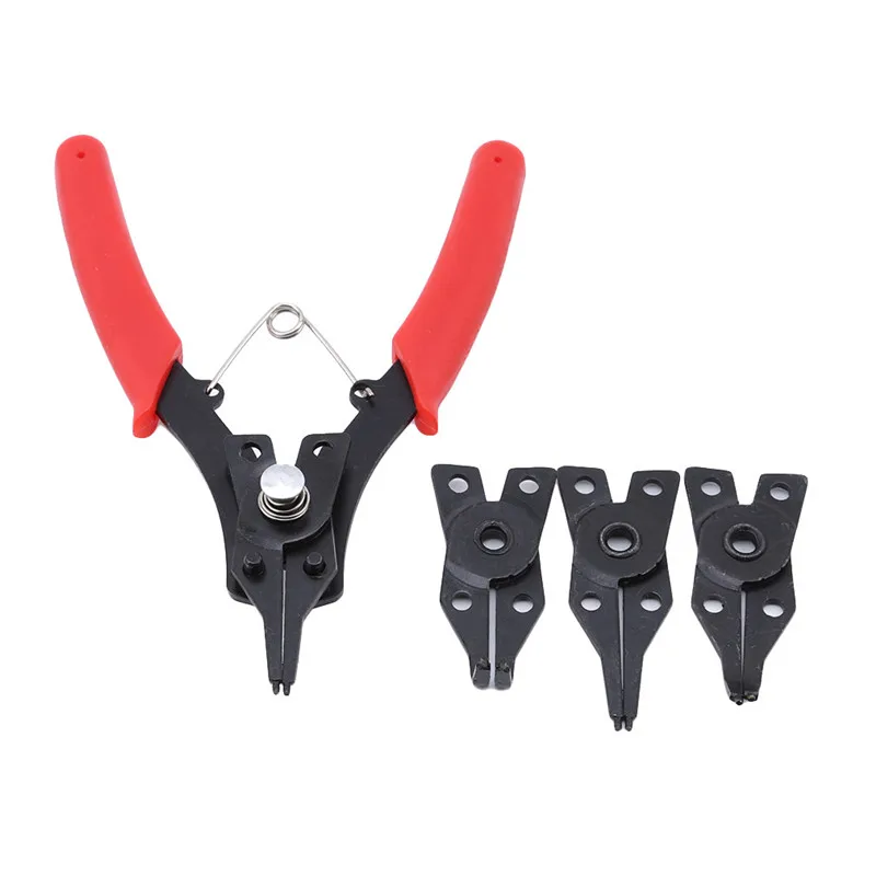 

4 IN 1 Multifunctional Spring Pliers Locking Tool Auto Repair Hand Tools Clamps Rubber Handle Remover Retaining Circlip Pliers