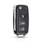 Новый 3-кнопочный флип-брелок с дистанционным управлением, Складной Корпус ключа для VW Tiguan, Golf, Sagitar, Polo, MK6, необработанный брелок с лезвием