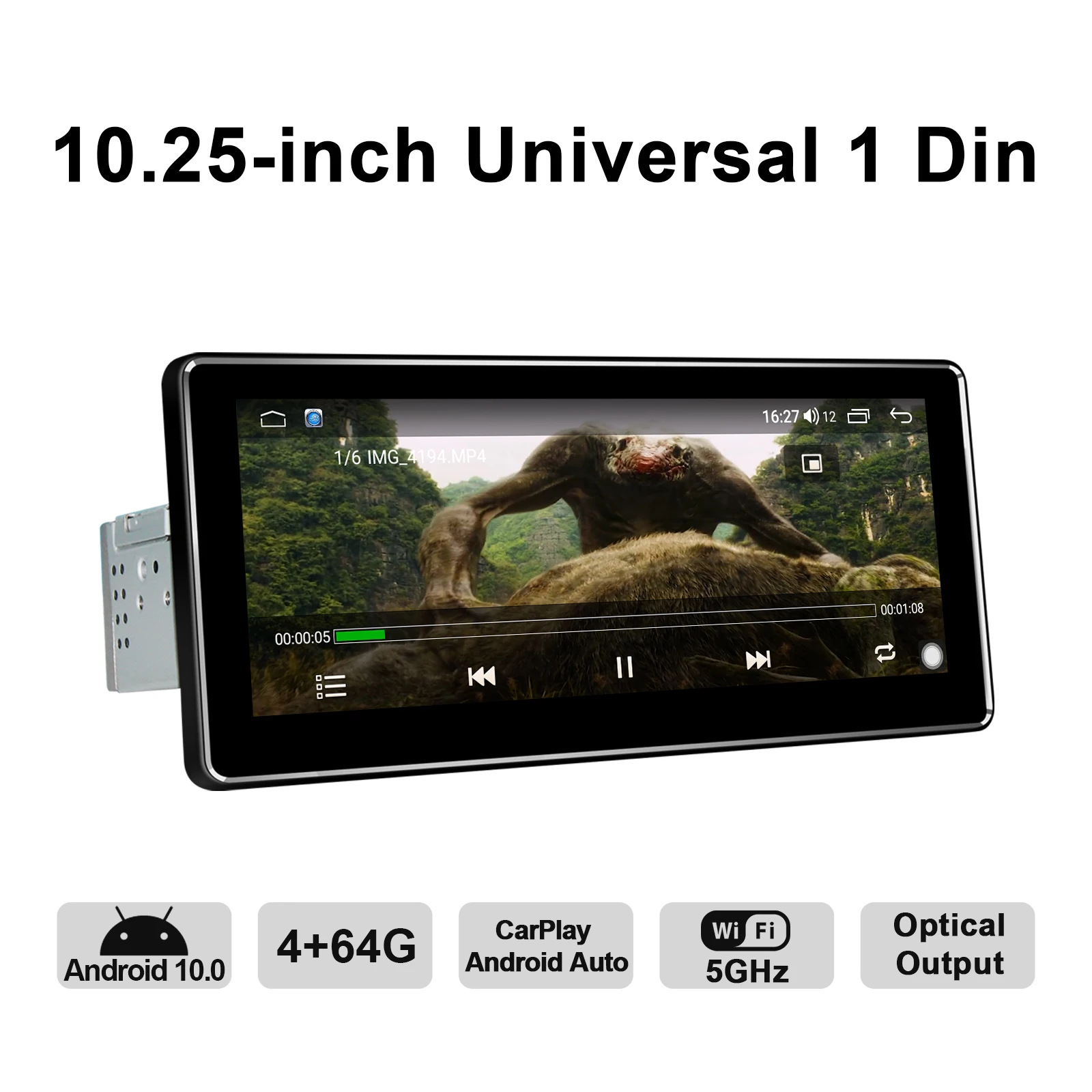 저렴한 10.25 인치 단일 딘 터치 스크린 안드로이드 10.0 자동차 헤드 유닛 범용 테이프 레코더 안드로이드 자동 무선 Carplay Autoradio 4G