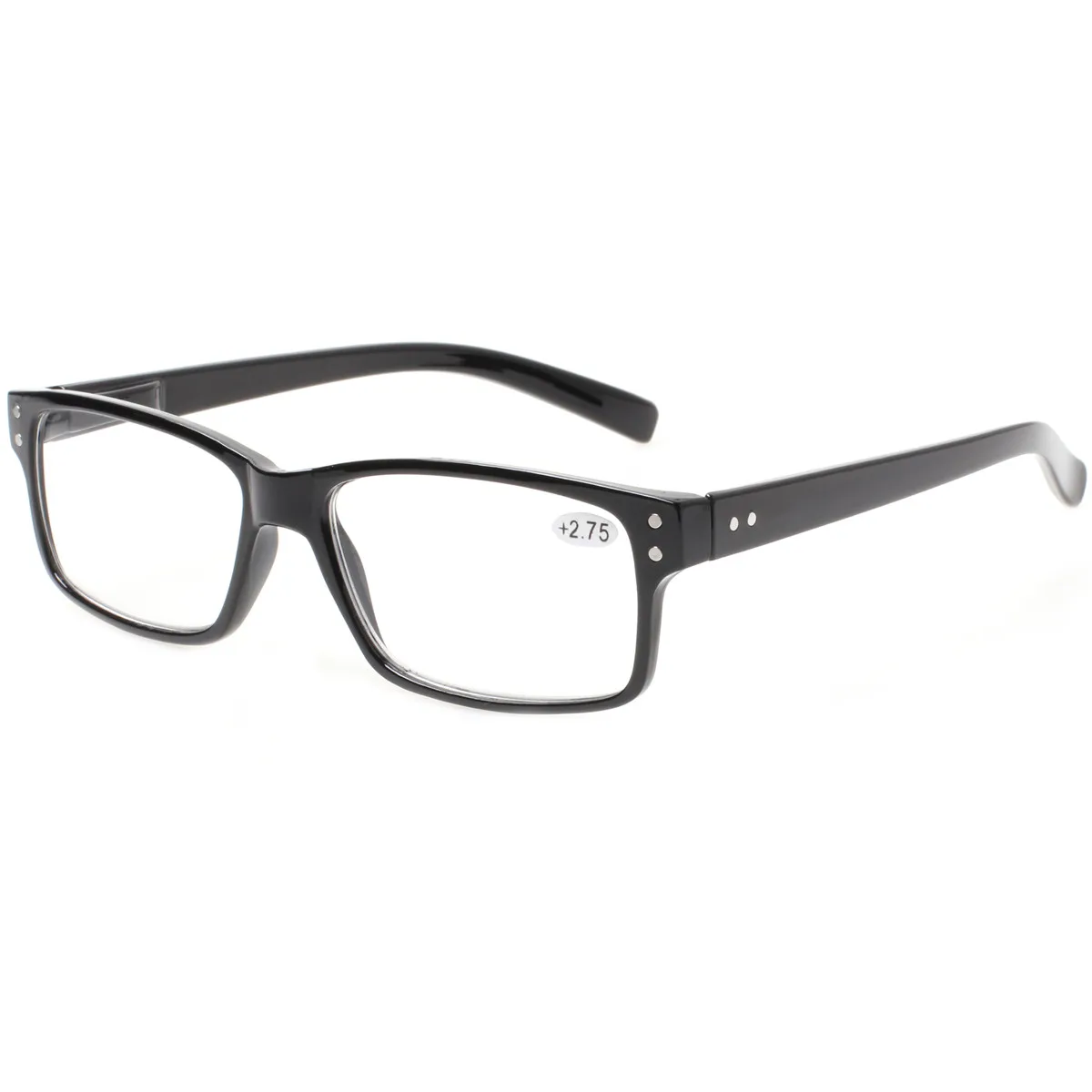 

Henotin Reading Glasses Spring Hinge Classic Fashion Rectangular Frame Decorative Eyeglasses Men Women HD Reader Diopter 0~600