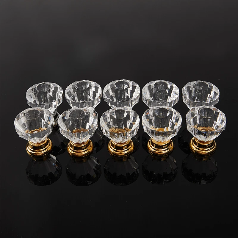 Прозрачная акриловая ручка 30 мм в форме алмаза для ящика шкафа выдвижных ящиков