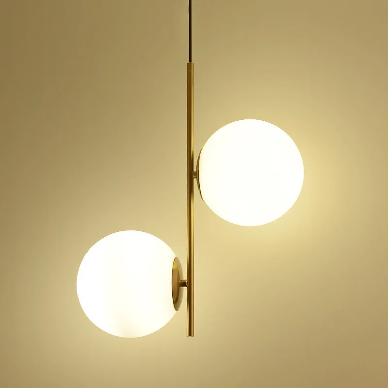 

Modern Hanging Lamp Light Led Dinning Bed Room Bedroom Foyer Round Glass Ball Black Gold Nordic Simple Modern Pendant Light Lamp