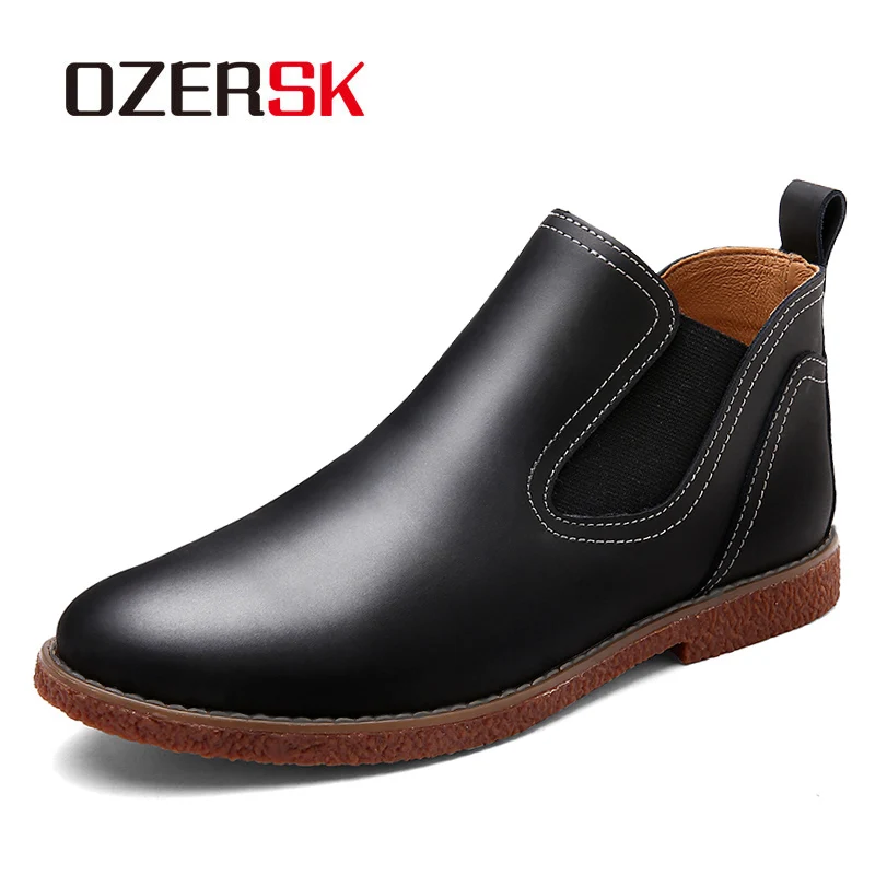 Ботинки OZERSK мужские из натуральной кожи Брендовые ботильоны Повседневная