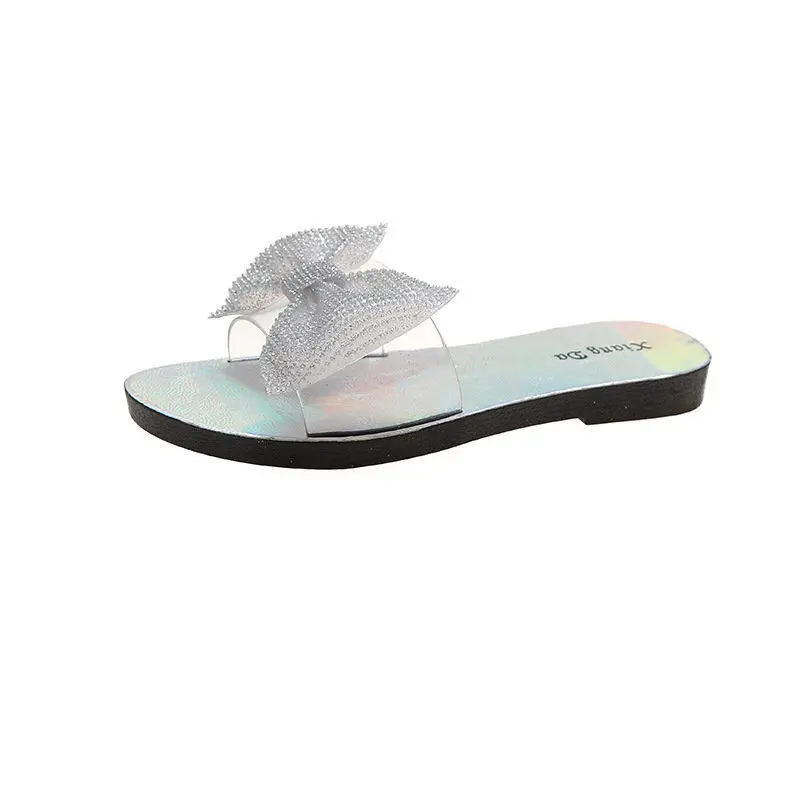 Jelly Slippers Women Summer Sandals Candy Colors Transparent Casual Sandals Female Flat Beach Slides Slip On Shoes Zapatos Mujer