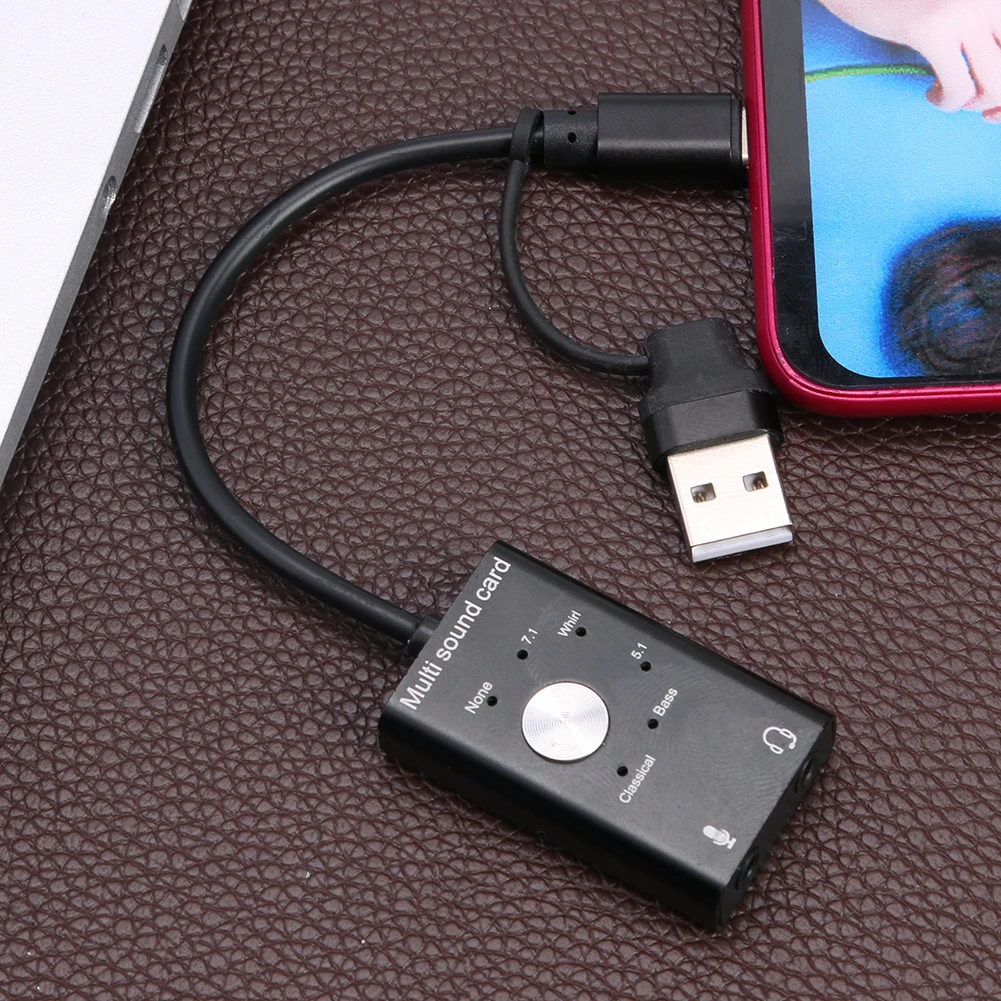 Внешняя звуковая карта USB 3. 0 Type C разъем 2 мм микрофон для наушников аудио