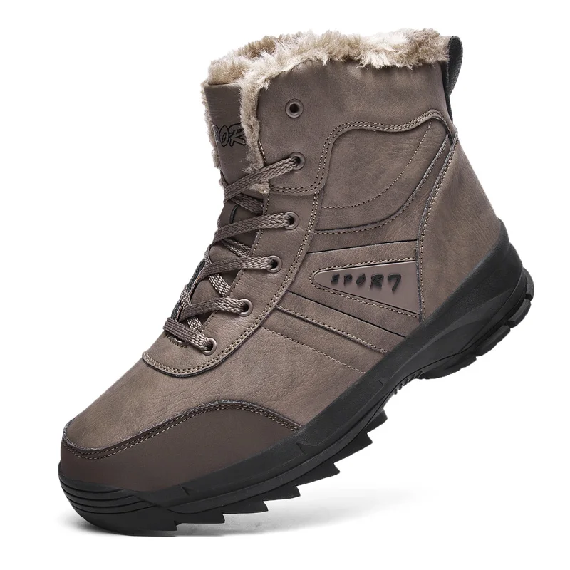 2019 брендовые Зимние очень теплые меховые ботинки для мужчин мужская обувь