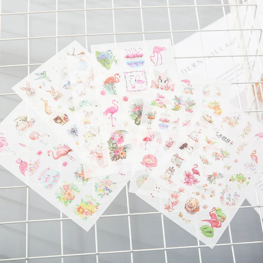 6 шт./лот Новинка Свежий Фламинго канцелярские наклейки милые бумажные для детей