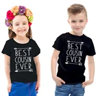 Детская футболка с короткими рукавами Забавная детская футболка с надписью Best Cousin Ever модная футболка для маленьких мальчиков и девочек