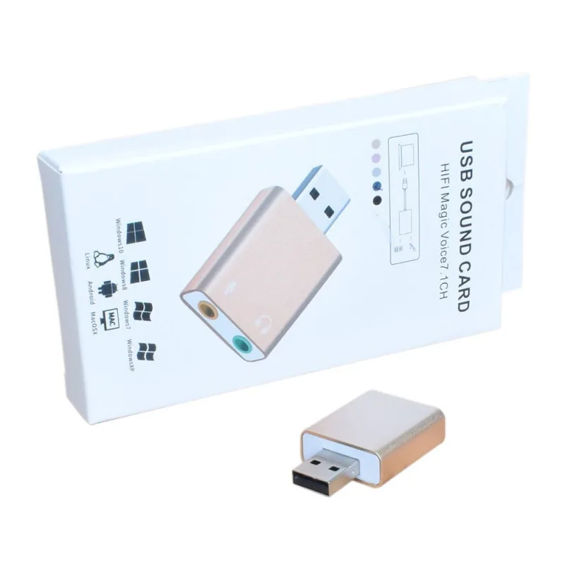 Внешняя звуковая карта типа C USB 3 5 до 7 1 мм стерео аудио адаптер для микрофона