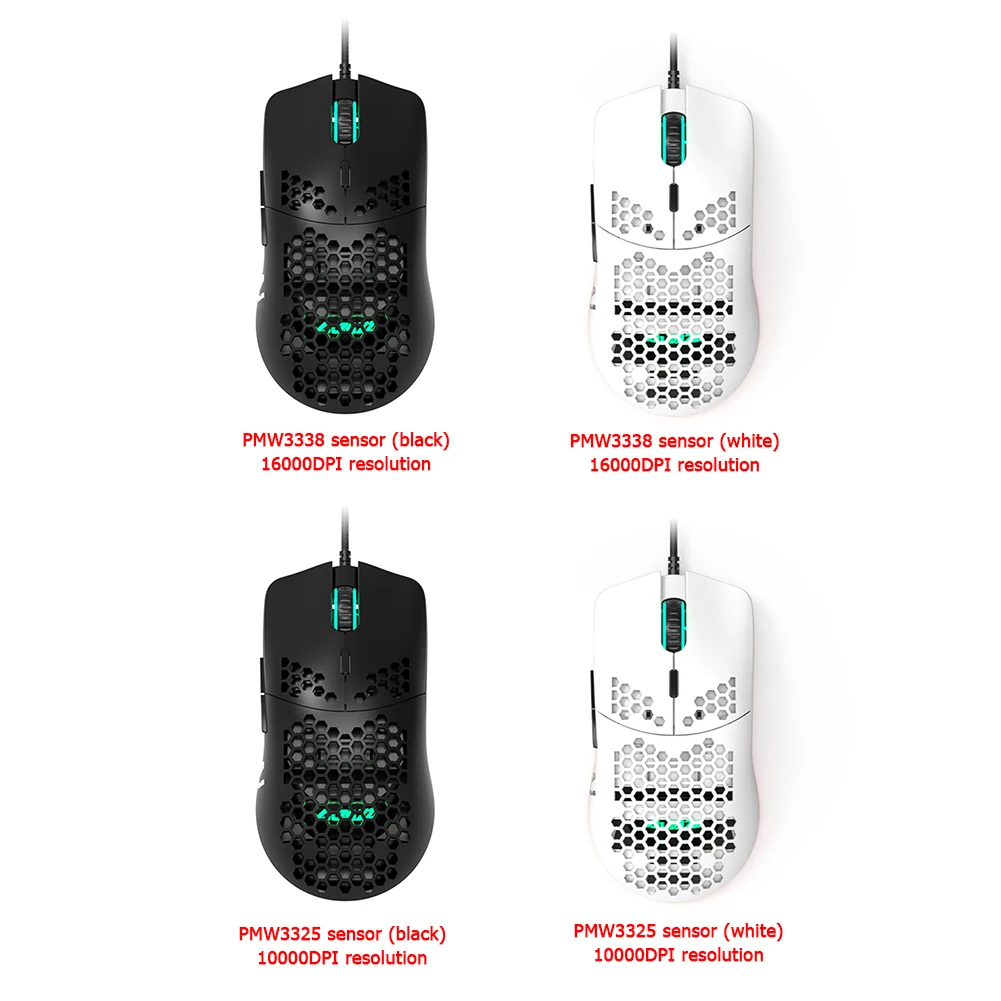 Новая легкая проводная мышь AJ390 игровая с отверстиями 6 DPI регулируемая 7 клавиш