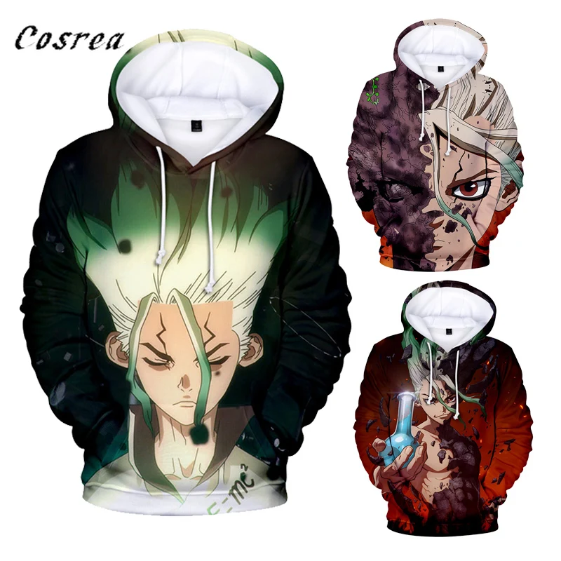 Костюм для косплея из аниме Dr. Stone Senku Ishigami толстовки свитшоты Мужской пуловер с