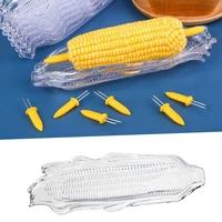 1pcs transparent corn trays creative dishes anti scalding wear resistant plastic cob dinnerware sets for family home decoration