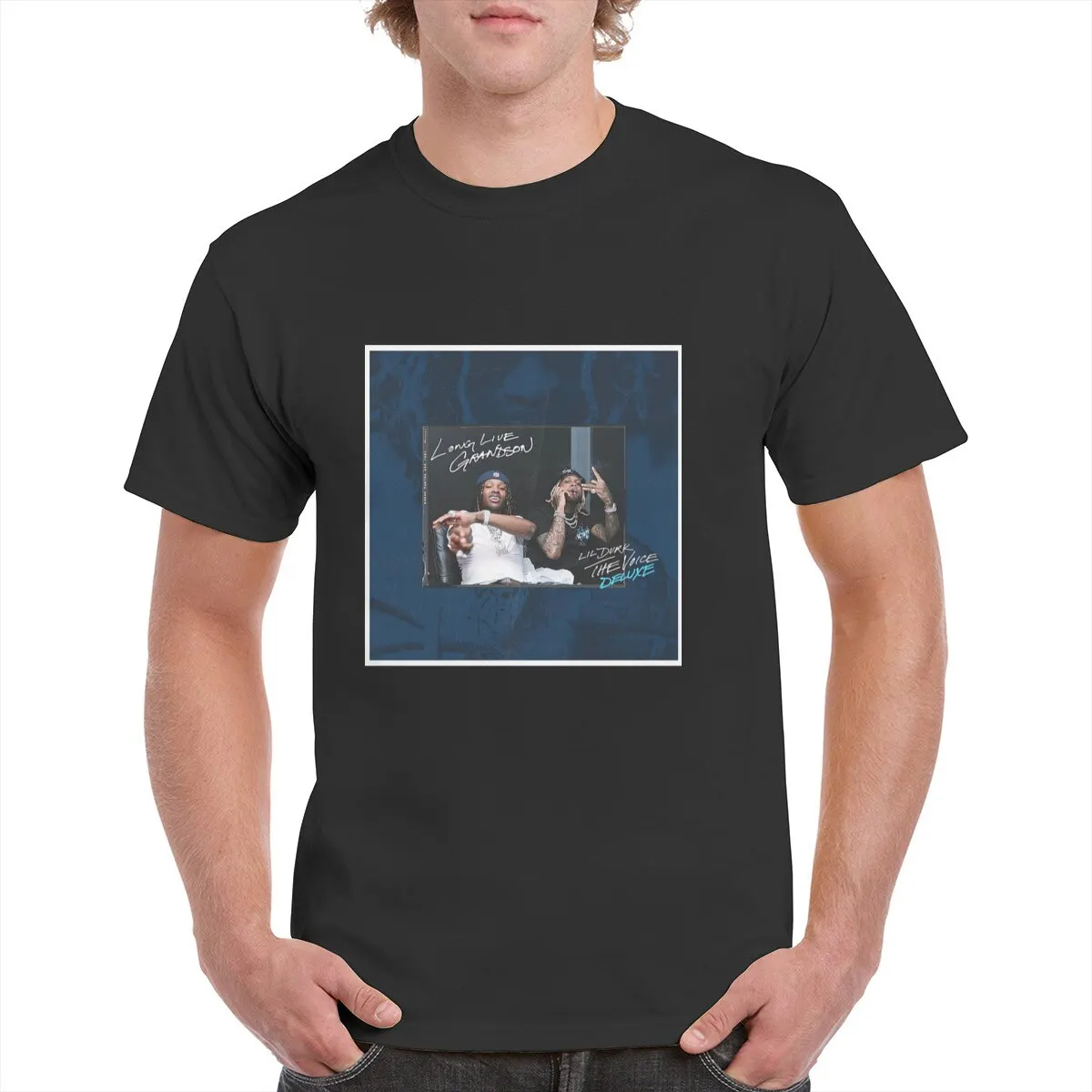 

100% Cotton Rapper Lil Durk Tops t shirt Unisex Music The Voice Graphics Multicolor T-Shirt Female/Man