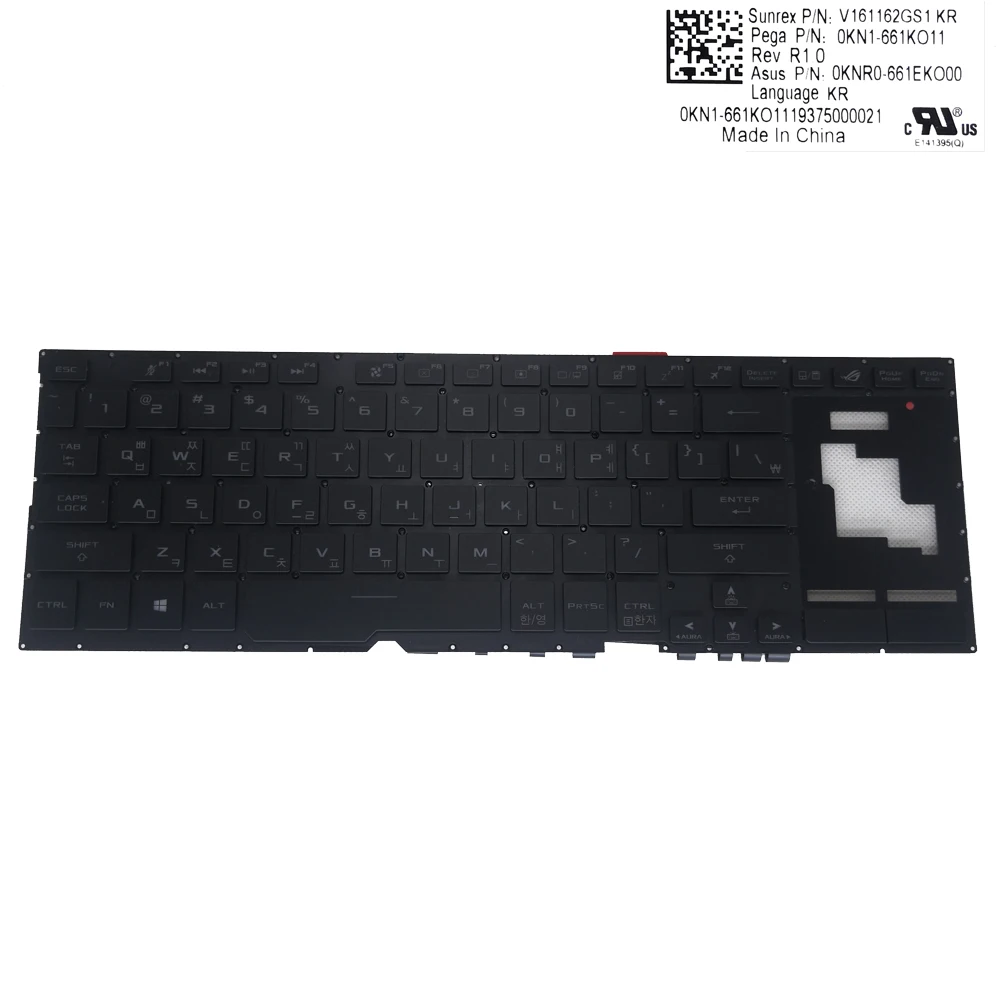 

KR Korean laptops keyboard for Asus ROG Zephyrus S17 GX701 GV keyboards GX701GW GX701GX GX701GWR GX701GXR GX701GVR V161162GS1