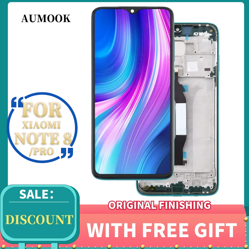 ЖК дисплей для Xiaomi Redmi note 8 8pro сенсорный экран с дигитайзером в сборе замена рамкой