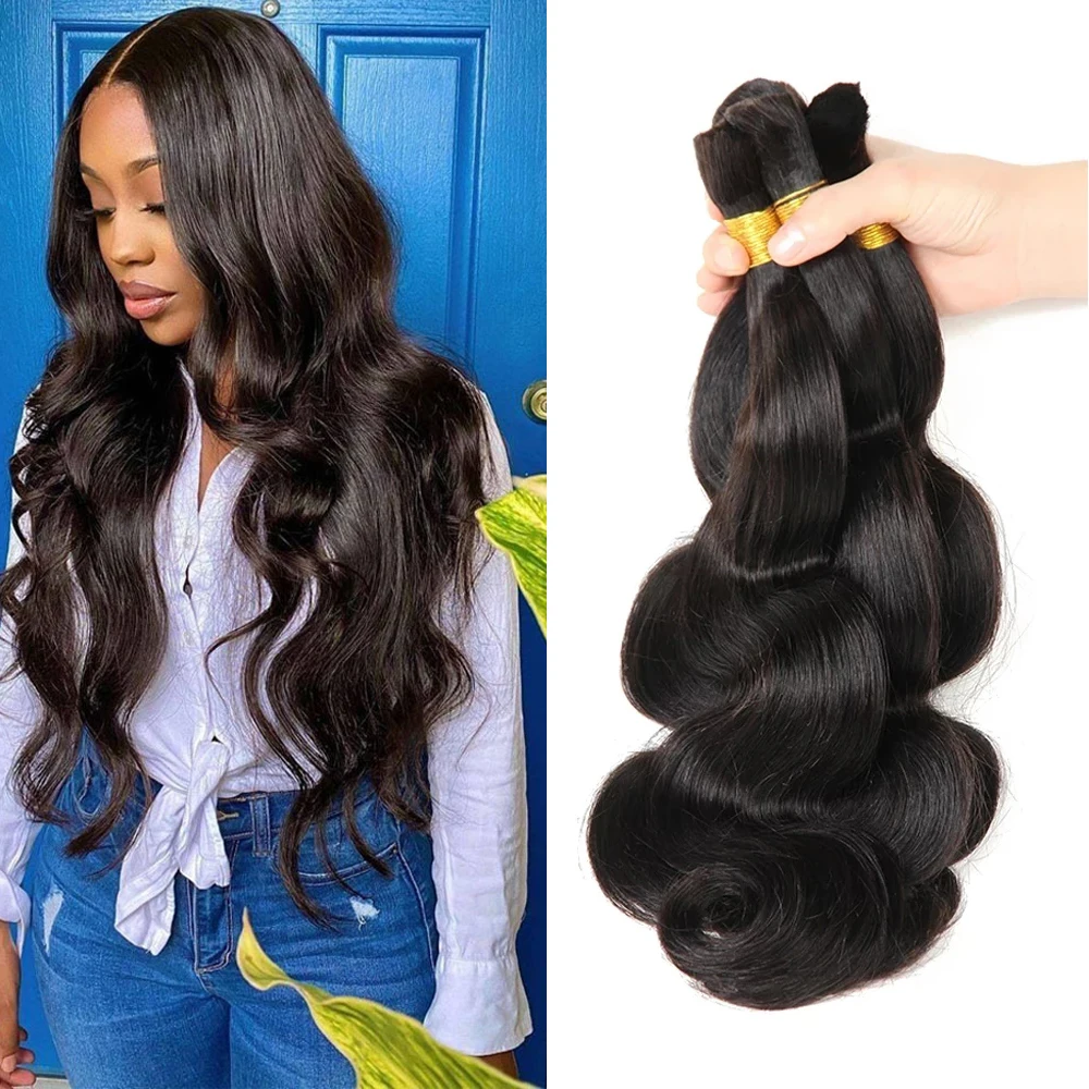 Brazilian Remy Bulk Hair Extensions 100g Body Wave Bulk Hair For Braiding No Wefts Remy Hair Braiding Hair Bulks For Black Women