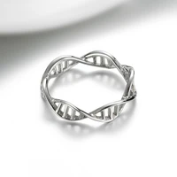 huitan dna double helix design creative finger rings for women minimalist metal style unique ring accessories new trendy jewelry
