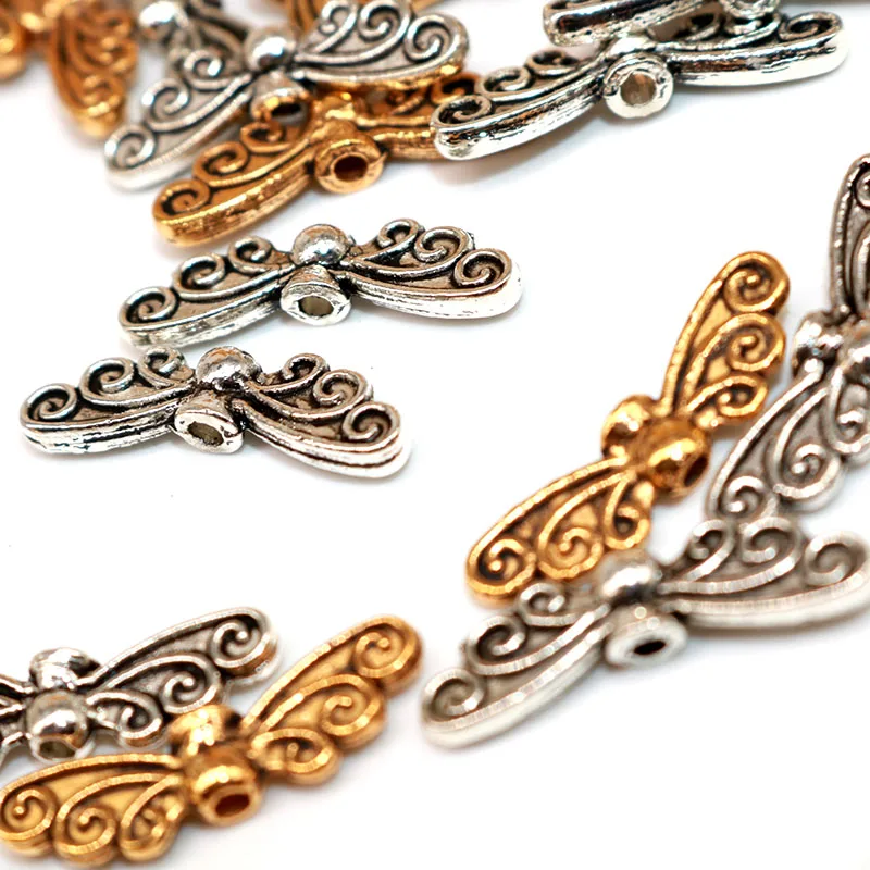 Разделитель ангела Крылья Винтажные бусины серебряная бабочка крылья ретро DIY
