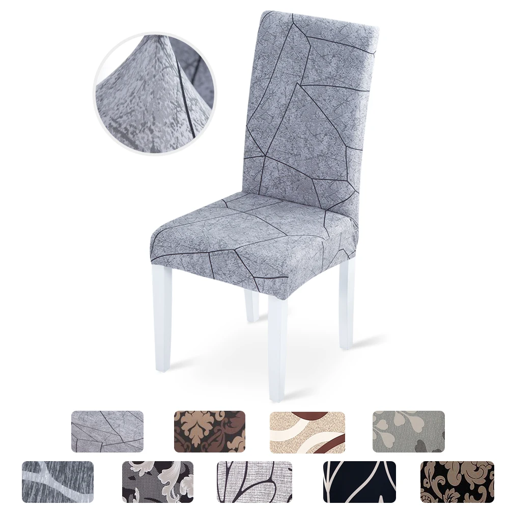 Spandex Elastic Printing Dining Chair Slipcover Modern Removable Anti-dirty Kitchen Seat Case Stretch Chair Cover for Banquet