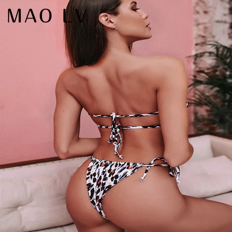 

Sexy Bikini Pleated Bandeau Bathing suit Female Swimwear Mini Thong Bikini Swimwear Set women 2021 Brazilian Swimming Beachwear