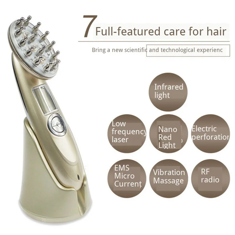 

Multi-Function Laser Hair Comb Micro Current Ems Vibration Scalp Massage Comb Hair Care Health Occurs Massager for Head Acupoint