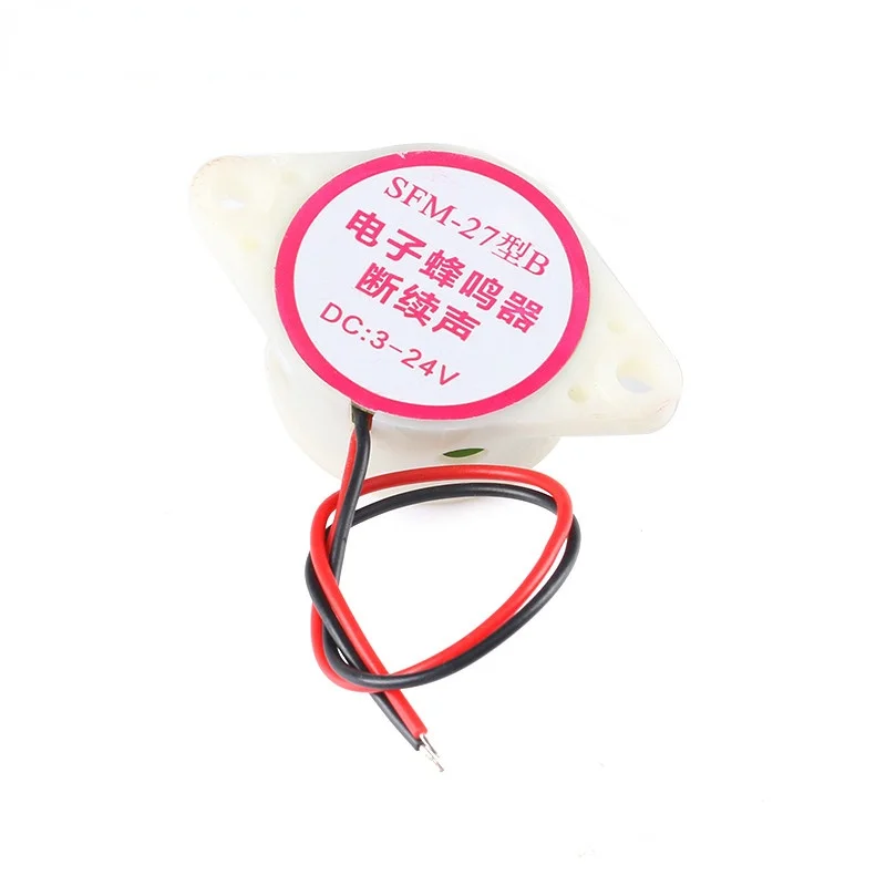 SFM-27 High Decibel Electronic Buzzer Alarm Speaker DC 3-24V Intermittent Sound Beep DIY White for Arduino | Электронные