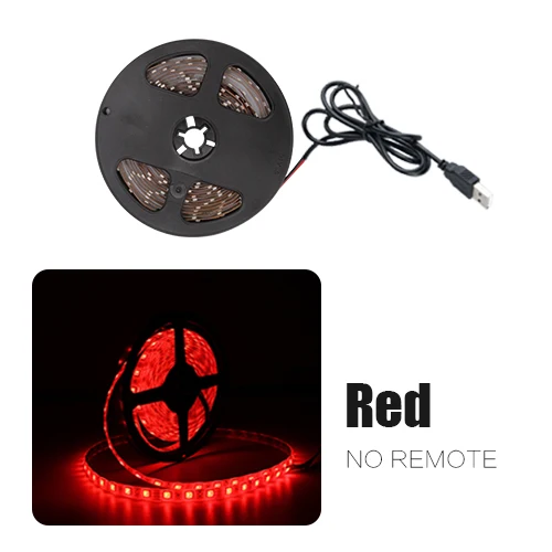 Red USB Светодиодная лента DC 5 в 50 см 1 м 2 м 3 м 4 м 5 м Мини 3Key 24Key гибкий светильник SMD 2835 Настольный Декор экран ТВ фоновый светильник ing - Испускаемый цвет: Red