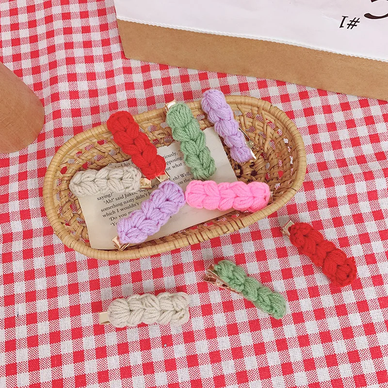 

Knitting Hair Pins Hair Accessories For Girls Baby Clips Hair Clips Candy Color Hairgrips Barrettes Headdress Hair Wear Hairpin