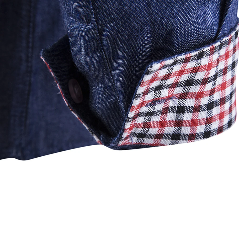 Новая мужская повседневная приталенная Стильная джинсовая футболка с длинным