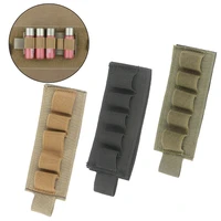 5 round ammo holder hunting molle shotgun stock shell 12 gauge carrier pouch portable buttstock bullet cartridge nylon bag