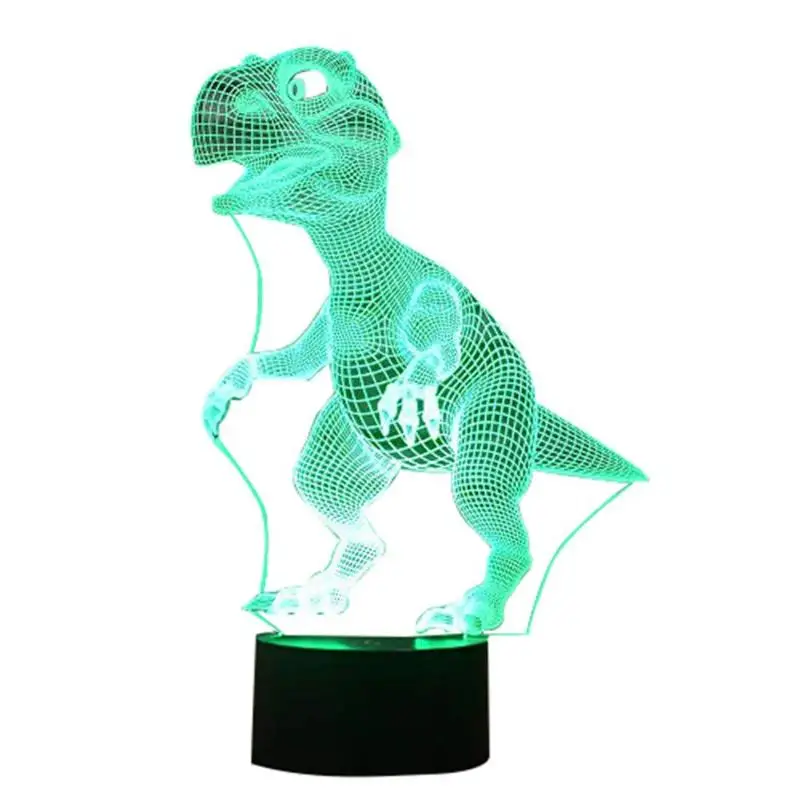 7 Colors Touch Control Night Light Halloween 3D Dinosaur LED Lamp Kids Gifts Living Room Bedroom Table Decoration | Освещение