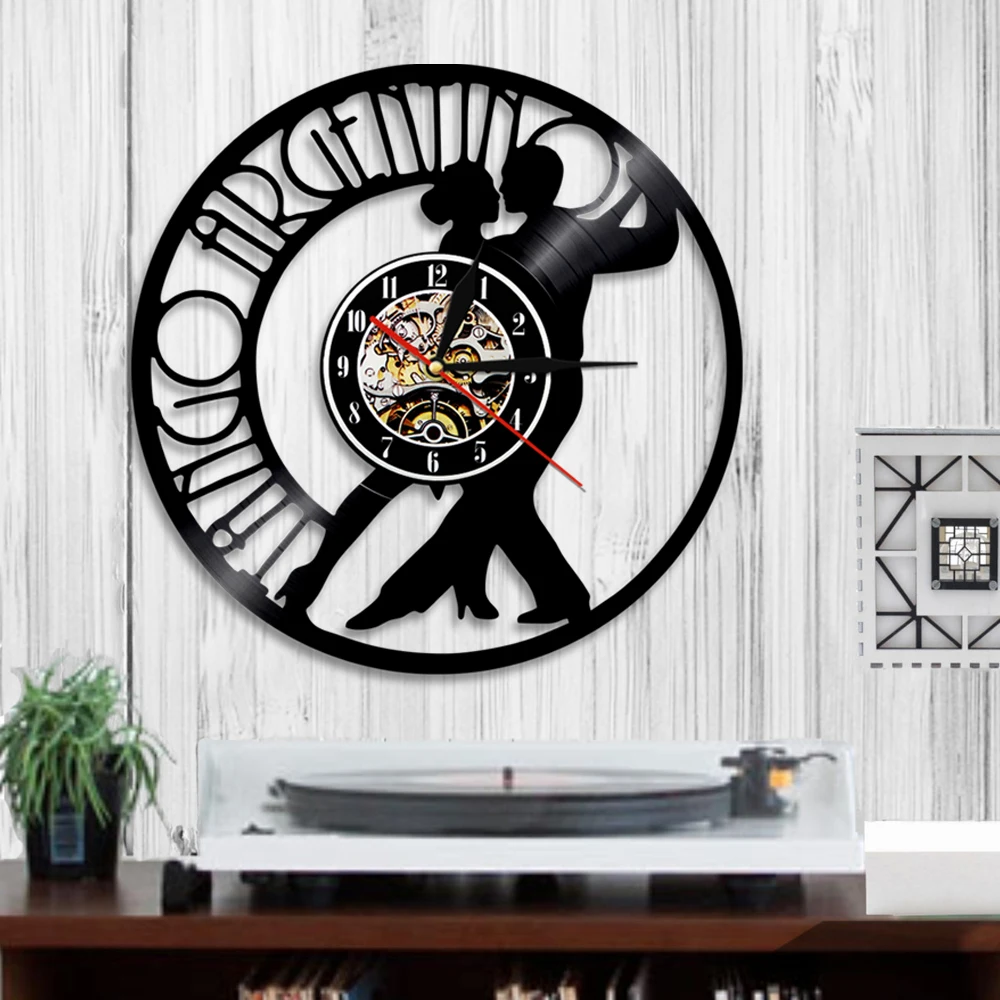 Настенные 3d часы с виниловой пластиной для танго декоративные настенные