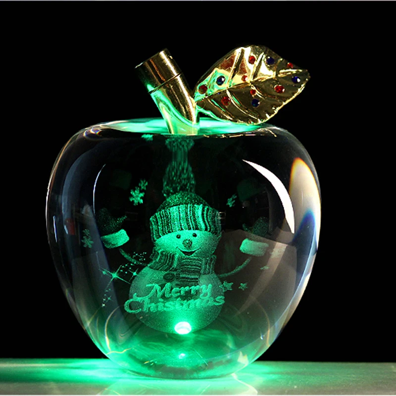 Персонализированные хрустальные свадебные изображения лазерное яблоко Ремесло