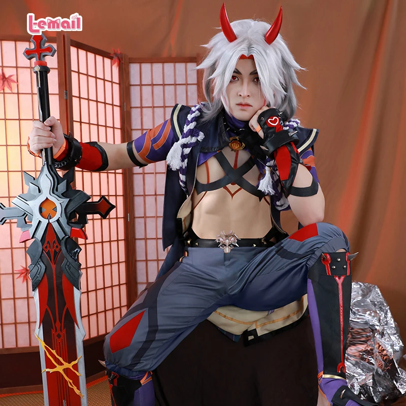 

Игра геншин ударно аратаки Итто косплей костюм аксессуары для косплея Хэллоуин Карнавал маскарадвечерние игровой костюм