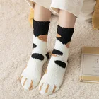 Забавные милые стильные женские хлопковые носки с рисунком кота и лапы, супер мягкий подарок для женщин, для дома, для сна, Sox