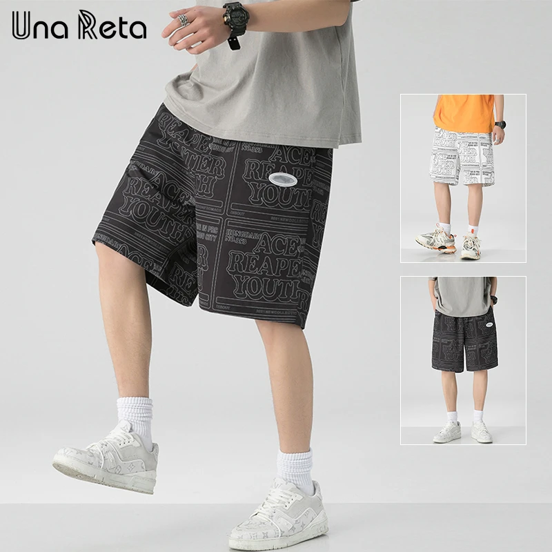 

Una Reta Summer Shorts Men 2021 New Streetwear Harajuku Sweatpants Full hip-hop text printing Casual Shorts Men's clothing