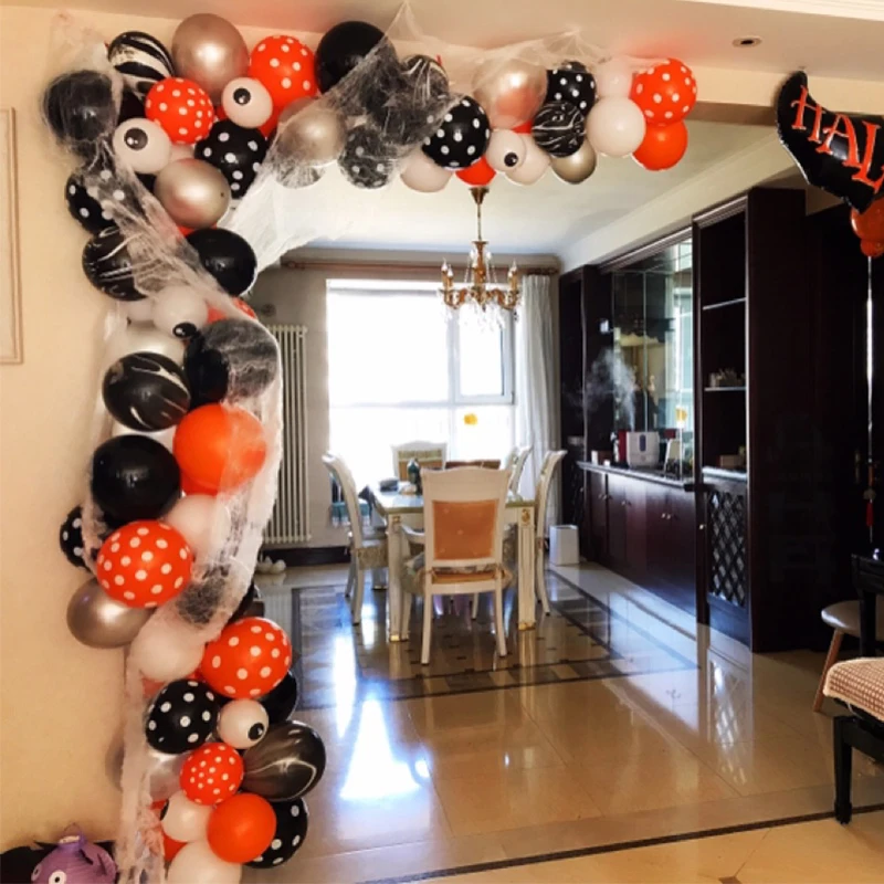 Вечерние украшения на Хэллоуин оранжевый черный шар арка гирлянда набор