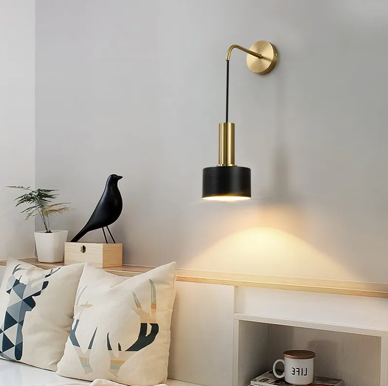 

loft nordic decoration home crystal luminaria hanglampen led iron bedroom bedside living room lampara pared wall lamp