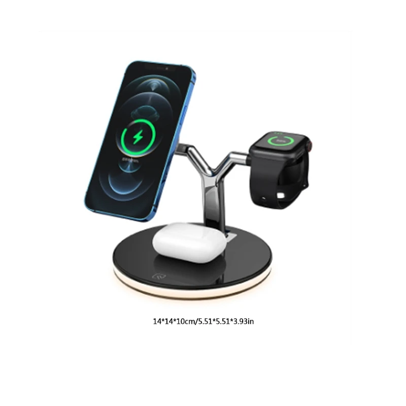

Charging Dock Station 3 in 1 Magnetic Wireless Charger Stand Pad Connector 15W Fast Charger for Phone/Watch/Earphone