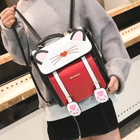 cute women backpack larger capacity high quality lovely cat school bag for student black green blue travel bags