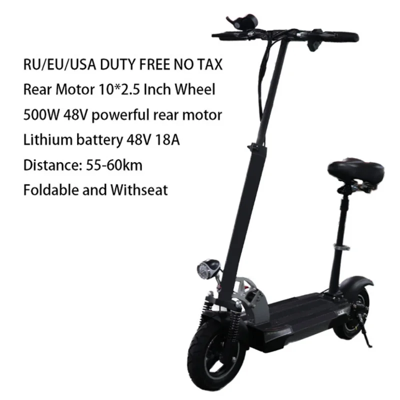 500W 48V18AH Электрический скутер 45км/ч 48V 500W E скутер Батарея 80 км Patinete трамвай Adulto скутер электрический escooter patinete eléctrico - Цвет: 500W 48V18AH