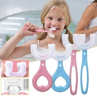 child toothbrush children 360 degree u shaped toothbrush teethers soft silicone baby brush kids teeth oral care cleaning