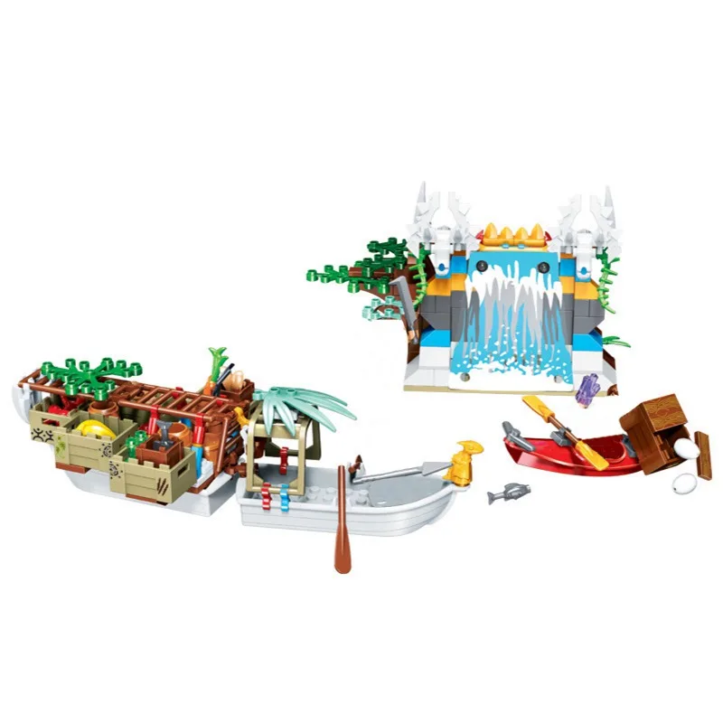 

Christmas Toys for Boy Dinosaur Tribe Supply Ship Model Building Blocks Children Toys Friends Educational Kit Gift Figures Block