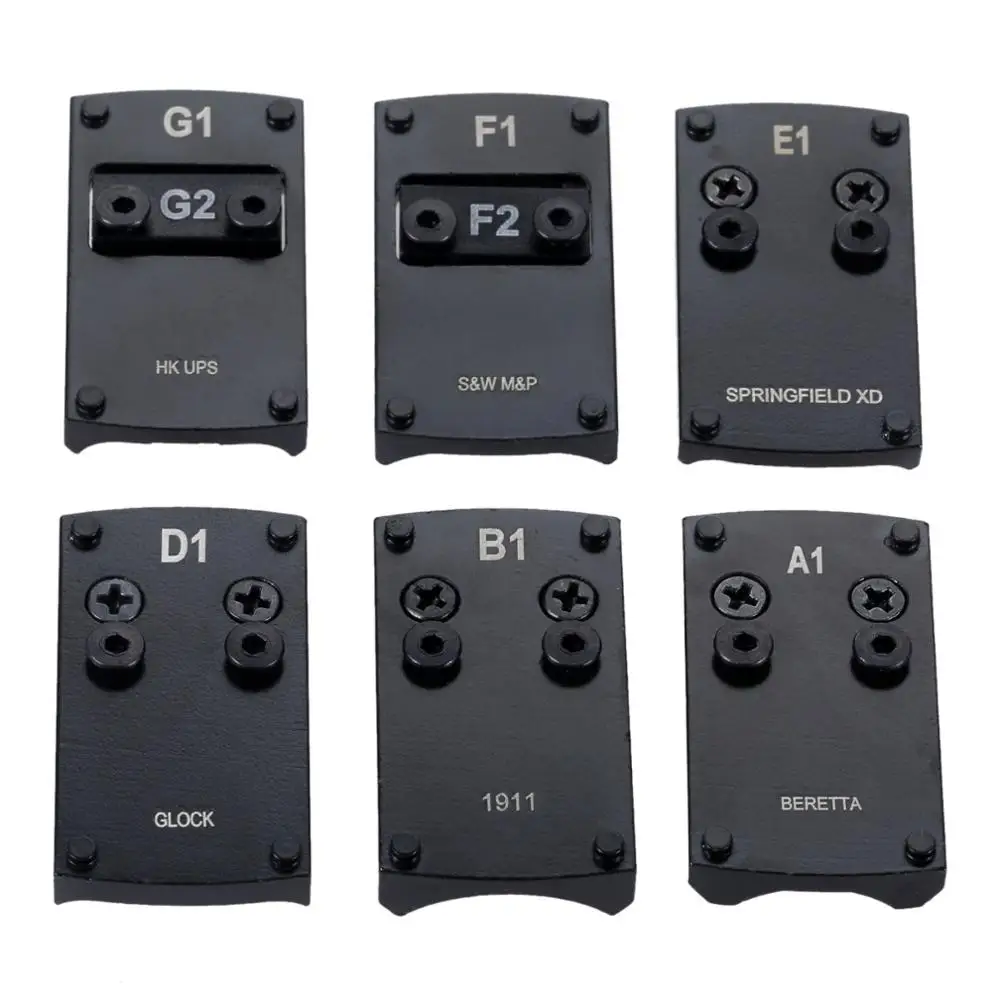 Установите вихревой/веномовый Micro Red Dot Sight Mount Base Adapter Plate For 17/19 Glock Colt 1911 Beretta 92 Guns XD S