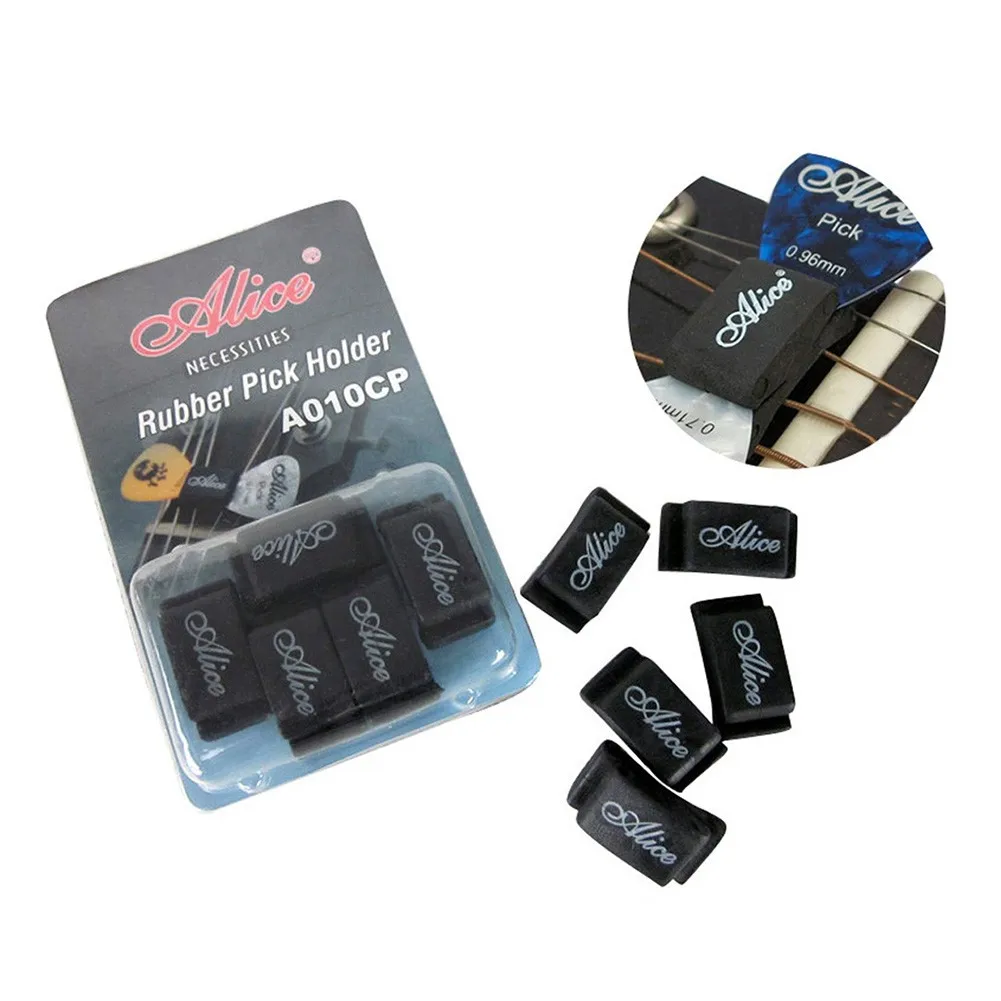 

5pcs Rubber Pick Holders Alice Electric Acoustic Guitar Headstock Pubber Picks Plectrum Holder Guitar Accessories Parts