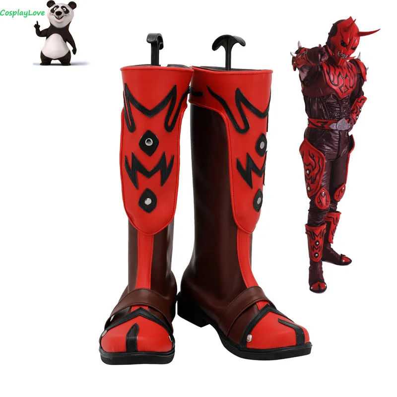 

Masked Rider Kamen Rider Hibiki Red Cosplay Long Boots Leather Shoes Custom Made for Unisex CosplayLove