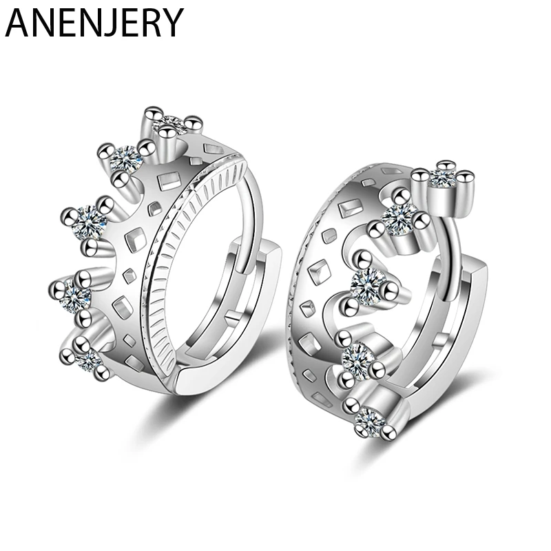 

GOLDRIA 925 пробы Серебряная Милая полая циркониевая корона для женских подарков маленькая серьга-кольцо