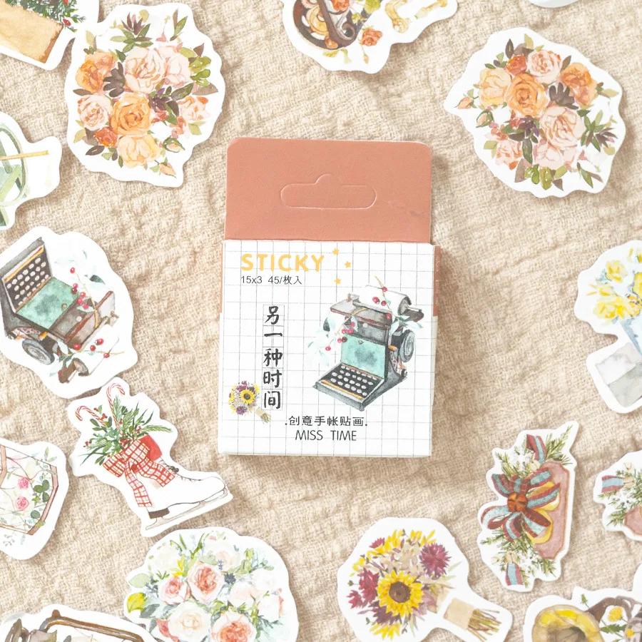 

45pcs/Set Another Time Series Paper Sticker Decoration DIY Handmade Arts Craft Sticker Christmas Gift