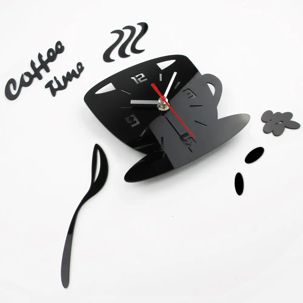 Креативные 3D DIY акриловые настенные часы современная кухня домашний декор с
